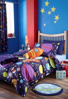 Boys Space Rocket / Outer Space Bedding or Curtains or Room Set