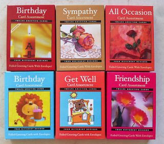 Boxed Greeting Cards Birthday, Get Well, Sympathy, Friendship, Blank 