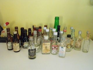 Lot of 30 Empty Miniature Liquor Bottles   Irish Mist Smirnoff 