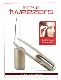 PERFECT SOLUTIONS Light up Tweezers White LED Light With Case NIB NEW