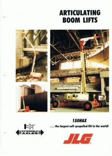JLG 150HAX Articulating Boom Lifts Construction brochure 1995s