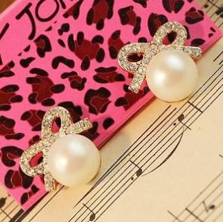 pearl bow earrings in Earrings