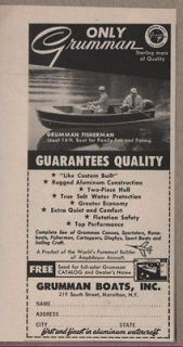 1959 Vintage Ad Grumman Fisherman Ideal 14 Foot Boats Marathon,NY
