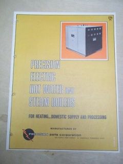   Precision Parts Corp Brochure~Electric Hot Water&Steam Boilers~Catalog