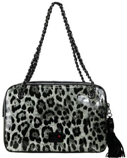 Love Moschino Patent Leopard Print Bowling Bag