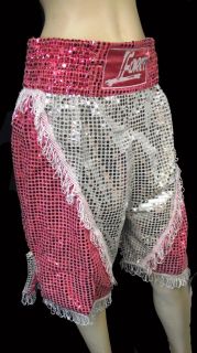 Fight Night Boxing Shorts Unisex Sequined silver, pink, red black 