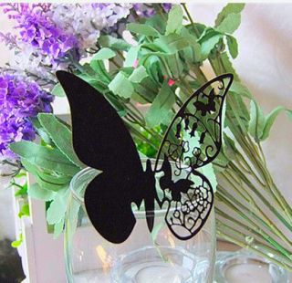   wedding Black Butterfly Name Place Cards Wedding,free ship