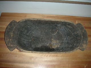 Antique Early Primitive Wood Dough Bowl Trencher