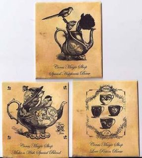 Magic brew grunge steampunk tea bag envelopes party favor card insert 