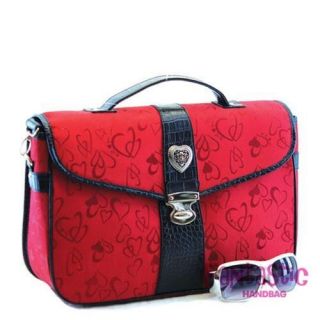8665    WESTERN RED HEART CHARM BRIEFCASE LAPTOP BAG  WOW