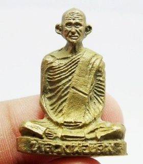   Derm Wat Bangnomko Religious Monk Old Brass Statue Thai Buddha Amulet
