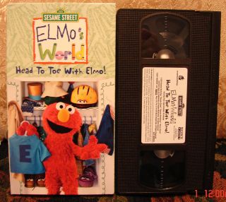 Sesame Street Elmos World FROM HEAD TO TOE WITH ELMO Vhs $ 