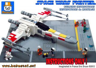LEGO INSTRUCTIONS ONLY BUILD CUSTOM STAR WARS X WING + DIORAMA LANDING 
