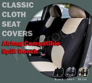 Classic Fabric Seat covers Split Bench + 2 Bucket Covers Airbag 