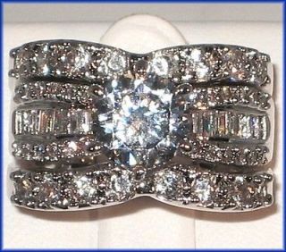   CT. Cubic Zirconia Bridal Engagement Wedding Ring Set  SIZE 8
