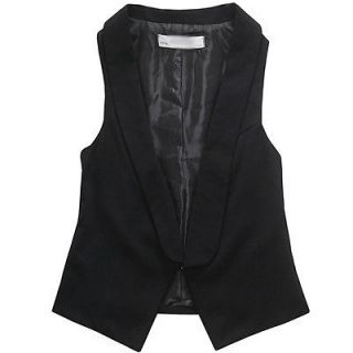C51037 Womens Formal Business Slim Polyester Lined Vest Black Vests
