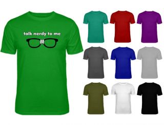 Mens Talk Nerdy To Me Glasses Geek Nerd Funny Slogan T shirt S XXL NEW
