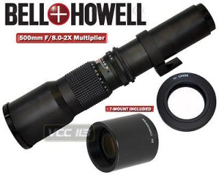 BELL&HOWELL 500mm 1000mm Telephoto Lens W/ CONVERTER FOR CANON 1100D 