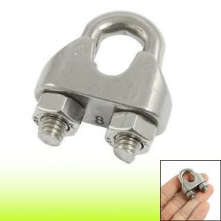 Stainless Steel 8mm 5/16 Wire Rope Clip Cable Clamp Silver Tone Najpf