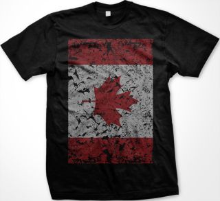 Canada Canadian Flag Maple Leaf Oversized Distressed Hockey New Mens 
