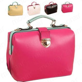 2012 Vintage Lady Box Totes Sling Handbag Casual Faux Leather Shoulder 