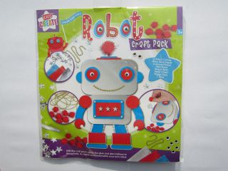 Childrens craft kit felt make robot lion paper button lion boy girl 4 
