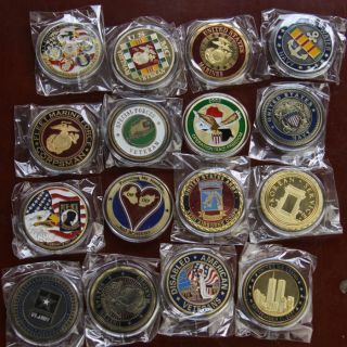 Newly listed Lot of 16 / USAF ARMY USMC NAVY / Military Challenge 
