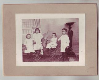 Darling Vintage Cabinet Photo/Big Wheel Tricycle Bike Bicycle/Children 
