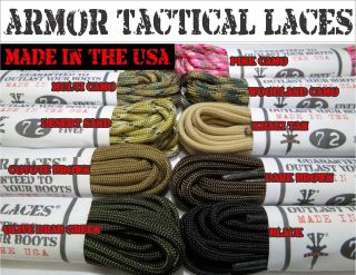   Combat Tactical Boot Laces █ Khaki Tan █ Camo █ Brown █ NEW
