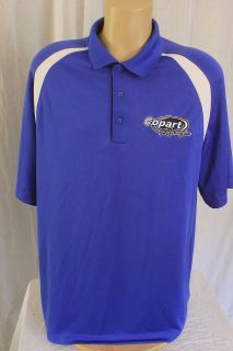 Port Authority XL CoPart Racing Royal Blue White SS Polo Shirt NHRA 