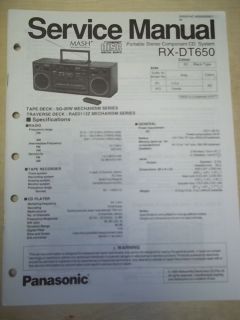 Panasonic Service Manual~RX DT65​0 Boombox Radio System