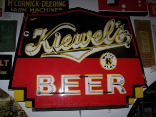 Kiewel Beer Neon porcelain Sign RARE crookston brewery little falls MN