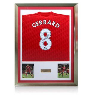 Framed Steven Gerrard Liverpool signed shirt   2011/12 NEW LOW PRICE 
