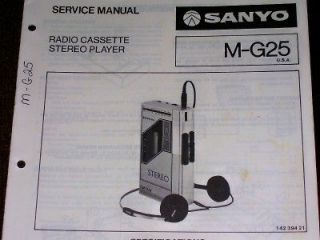 Sanyo M G25 Radio Cassette Player Service/Parts Manual