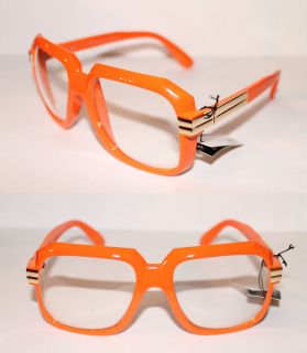 Cazal Design Clear Lens Glasses Run DMC Old School orange gold Retro 