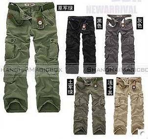 Men Fashion Casual Overalls Travel Military Trousers Pants 6 Colors 