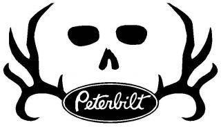 PETERBILT Logo w/ ANTLERS * Vinyl Decal Sticker * Diesel Truck Buck 