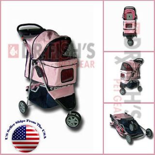 Newly listed Folding Pink Pet Dog Cat Stroller Carrier 3 Wheel