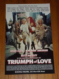   OF LOVE, RARE 1997 FLOP Broadway Musical Poster, Betty Buckley, Egan