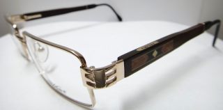 CAVIAR 1590 Eyeglasses 100% AUTHENTIC EXOTIC WOOD NEW Shiny Gold