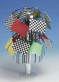 Race Car Checkered Flags Colorful Mini Foil Cascade Centerpiece Table 