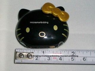   HELLO KITTY BLACK mini face GOLD BOW  player with KITTY necklace