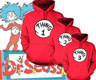 Dr Seuss Cat in The Hat Thing 1 2 3 Hoodie pullover sweatshirts Youth 