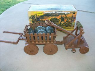 VTG! Mego 1967 Planet of the Apes Catapult & Wagon Toy Set IN BOX 
