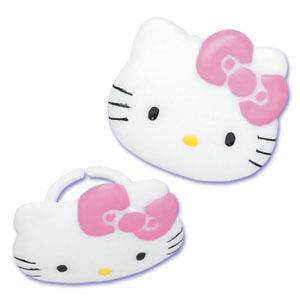 HELLO KITTY CUPCAKE RINGS CAKE TOPPERS PARTY FAVORS 12 ct