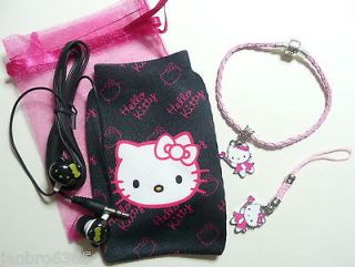 Hello Kitty Mobile//iPod Sock +Earphones +Charm +Bracelet Christmas 