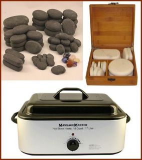   STONE MASSAGE KIT 78 Basalt/Chakra & Marble Stones + 18 Quart Heater