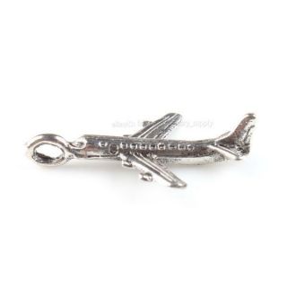   143195 Wholesale Vintage Silver Airplane Charms Alloy Pendants Lots