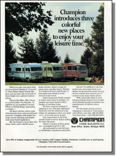 1974 Champion, Concord & Titan motor home campers photo ad
