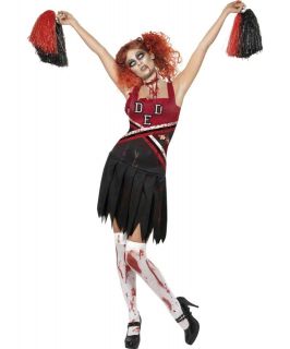   Zombie Cheerleader Halloween High School Horror Fancy Dress Costume